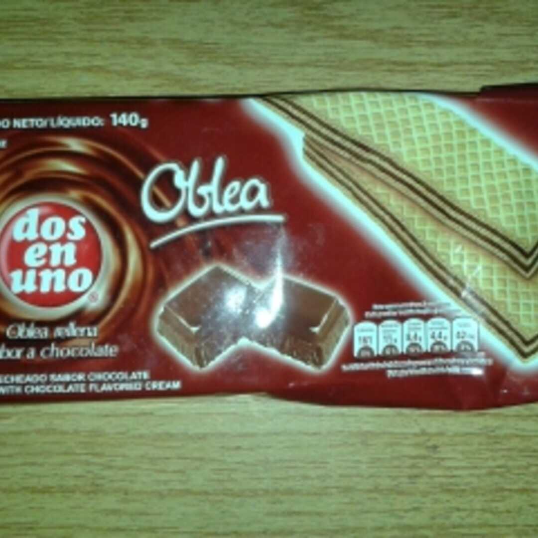 Dos en Uno Oblea Rellena Sabor Chocolate