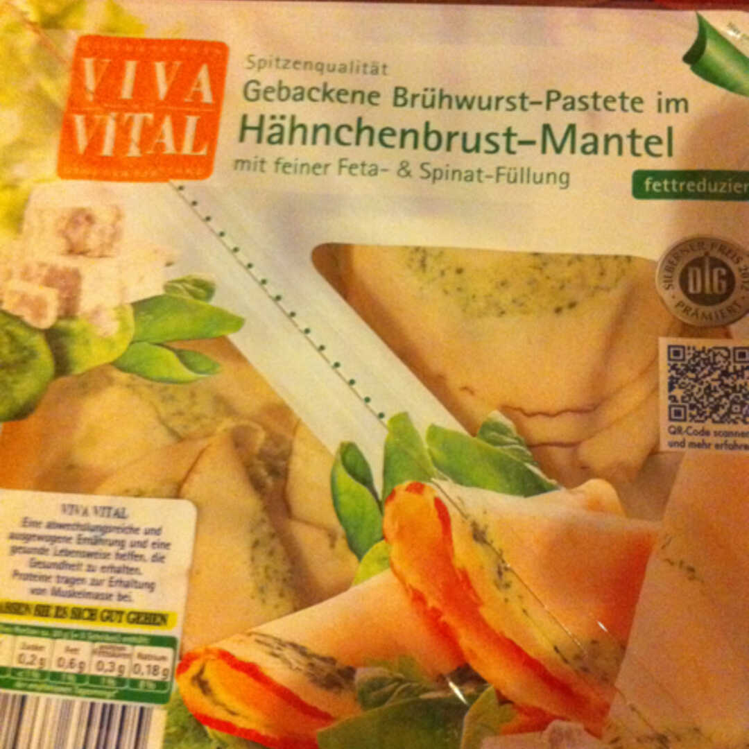 Viva Vital Gebackene Brühwurst-Pastete im Hähnchenbrust-Mantel mit Feiner Feta-&Spinat-Füllung
