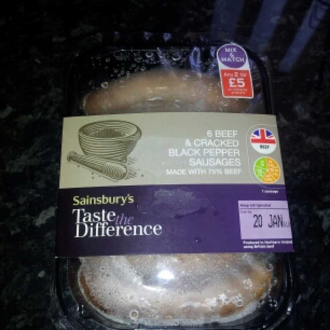 Sainsbury's Taste The Difference Beef & Cracked Black Pepper Sausages