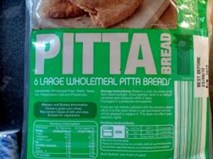Aldi Wholemeal Pitta Bread