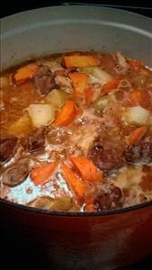 Lamb or Mutton Stew with Potatoes and Vegetables in Tomato-Based Sauce