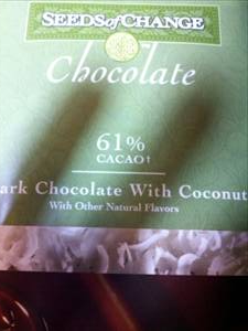 Seeds of Change Organic Dark Chocolate with Coconut (61% Cacao)