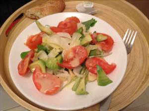 Salade de Laitue avec Avocat, Tomate, et / ou Carottes