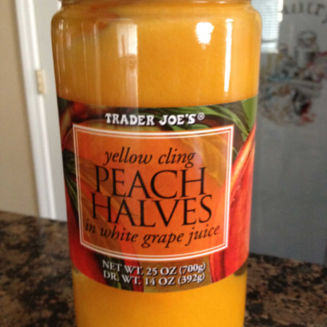 Trader Joe's Yellow Cling Peach Halves in White Grape Juice