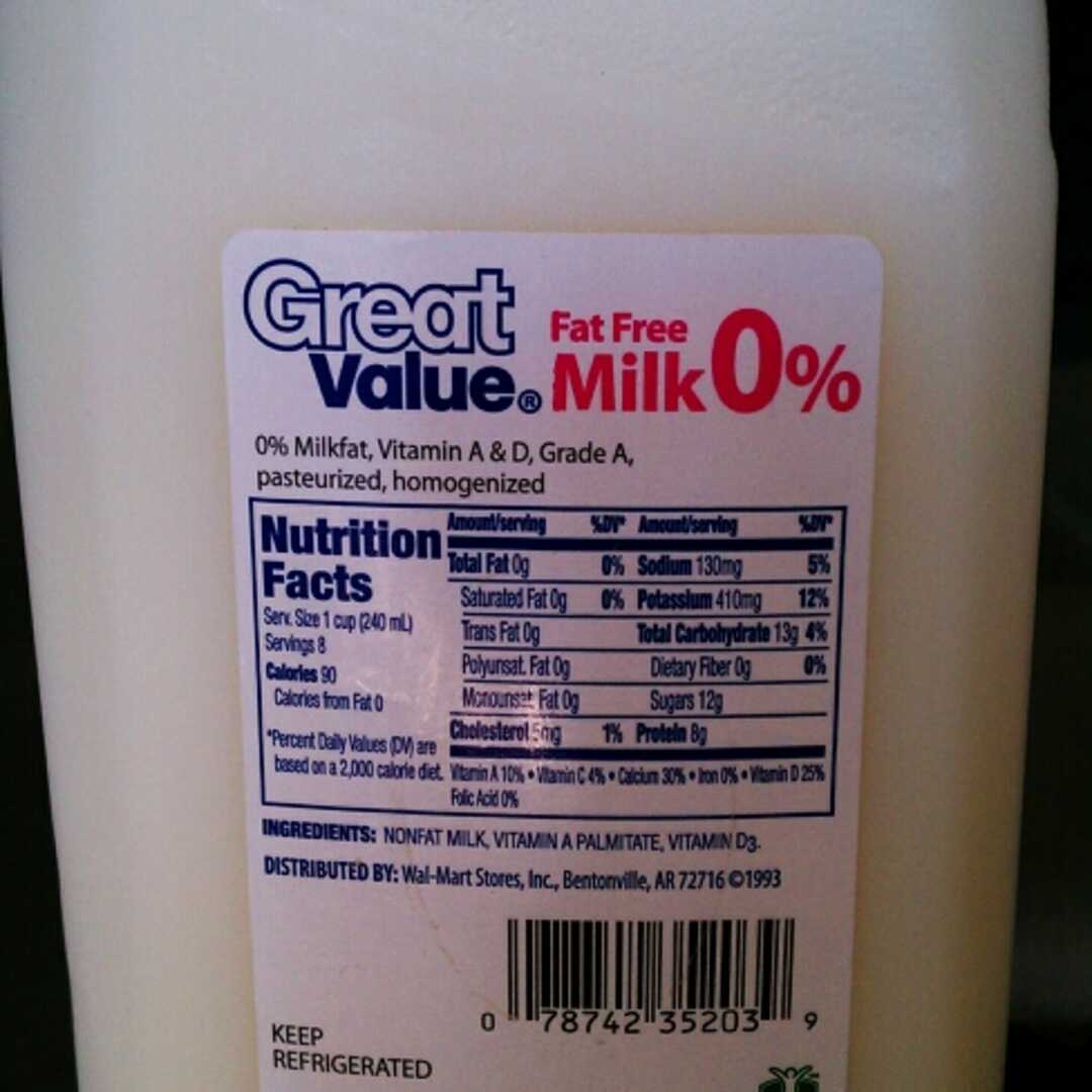 Great Value 0% Fat Free Milk