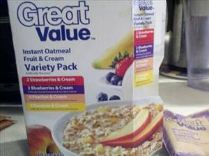Great Value Fruit & Cream Instant Oatmeal