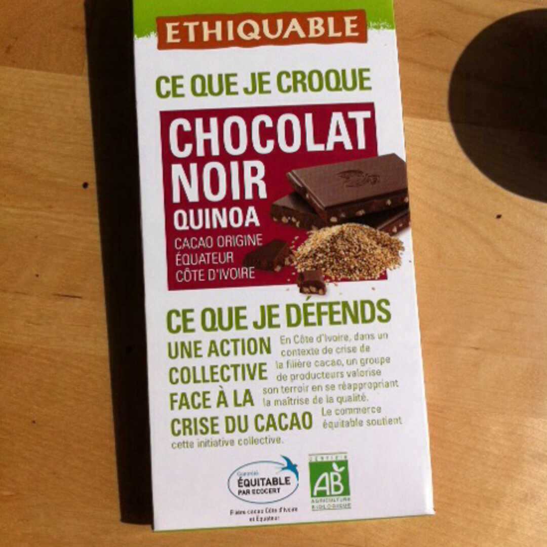 Ethiquable Chocolat Noir Quinoa