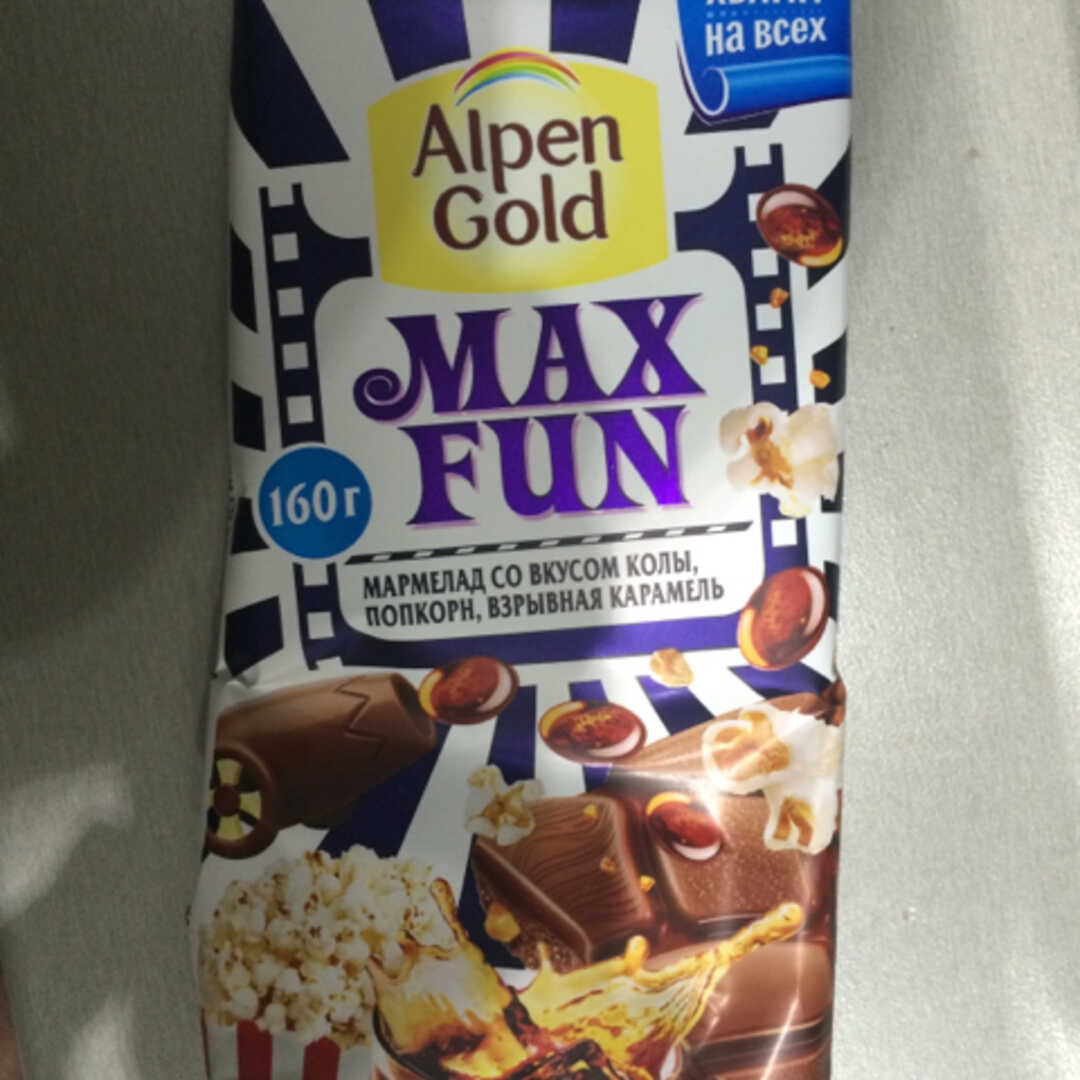 Alpen Gold Max Fun Мармелад со Вкусом Колы, Попкорн, Взрывная Карамель