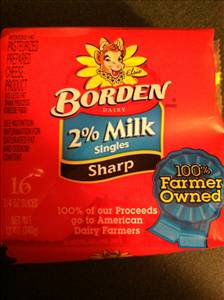 Borden 2% Milk Sharp Cheese Singles
