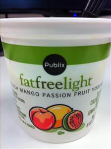 Publix Fat Free Light Peach Mango Passion Fruit Yogurt