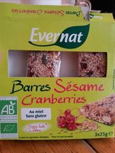 Evernat Barres Sésame Cranberries