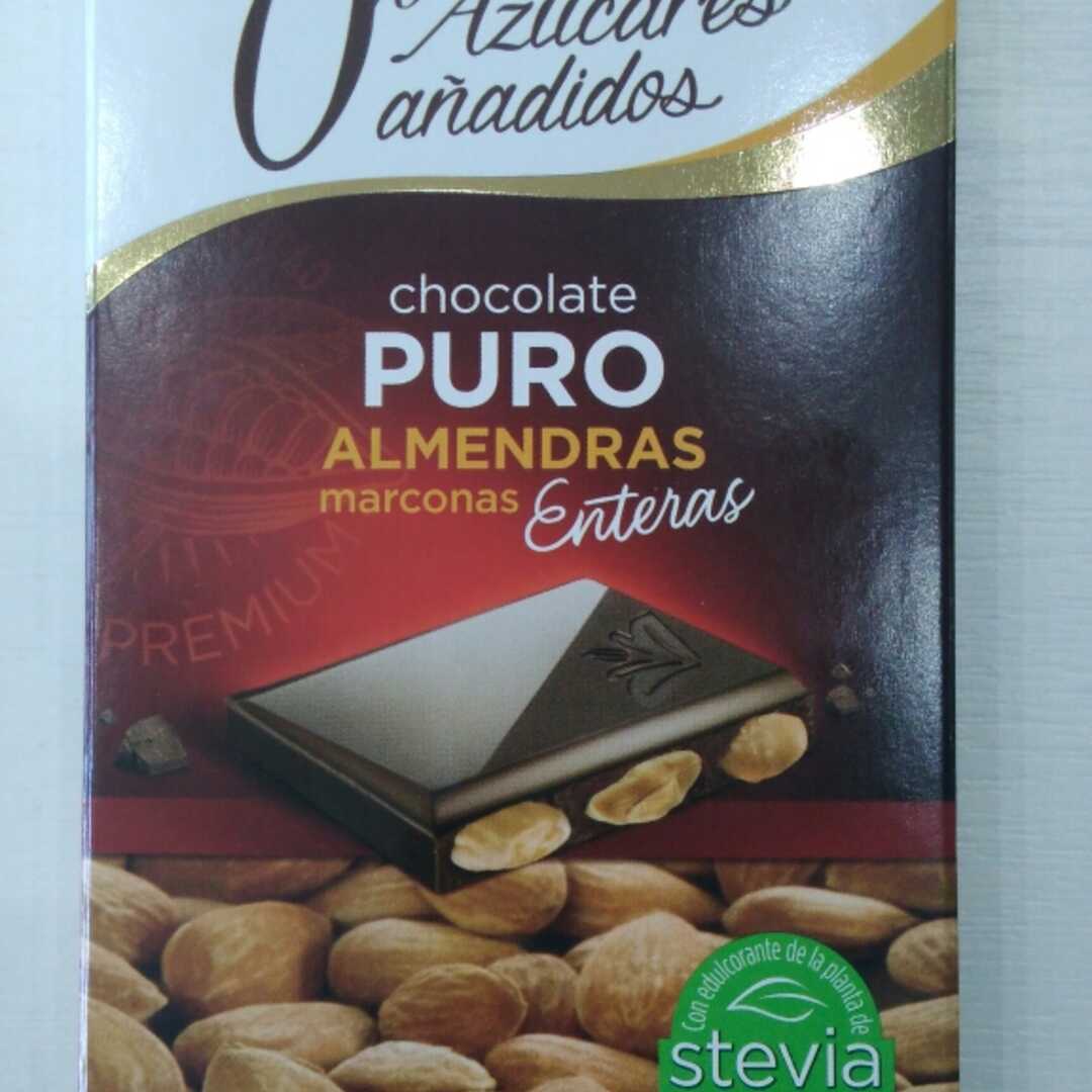 Valor Chocolate Puro con Almendras sin Azúcares Añadidos