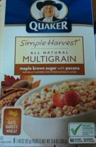 Quaker Simple Harvest Instant Mulitgrain Hot Cereal - Maple Brown Sugar with Pecans