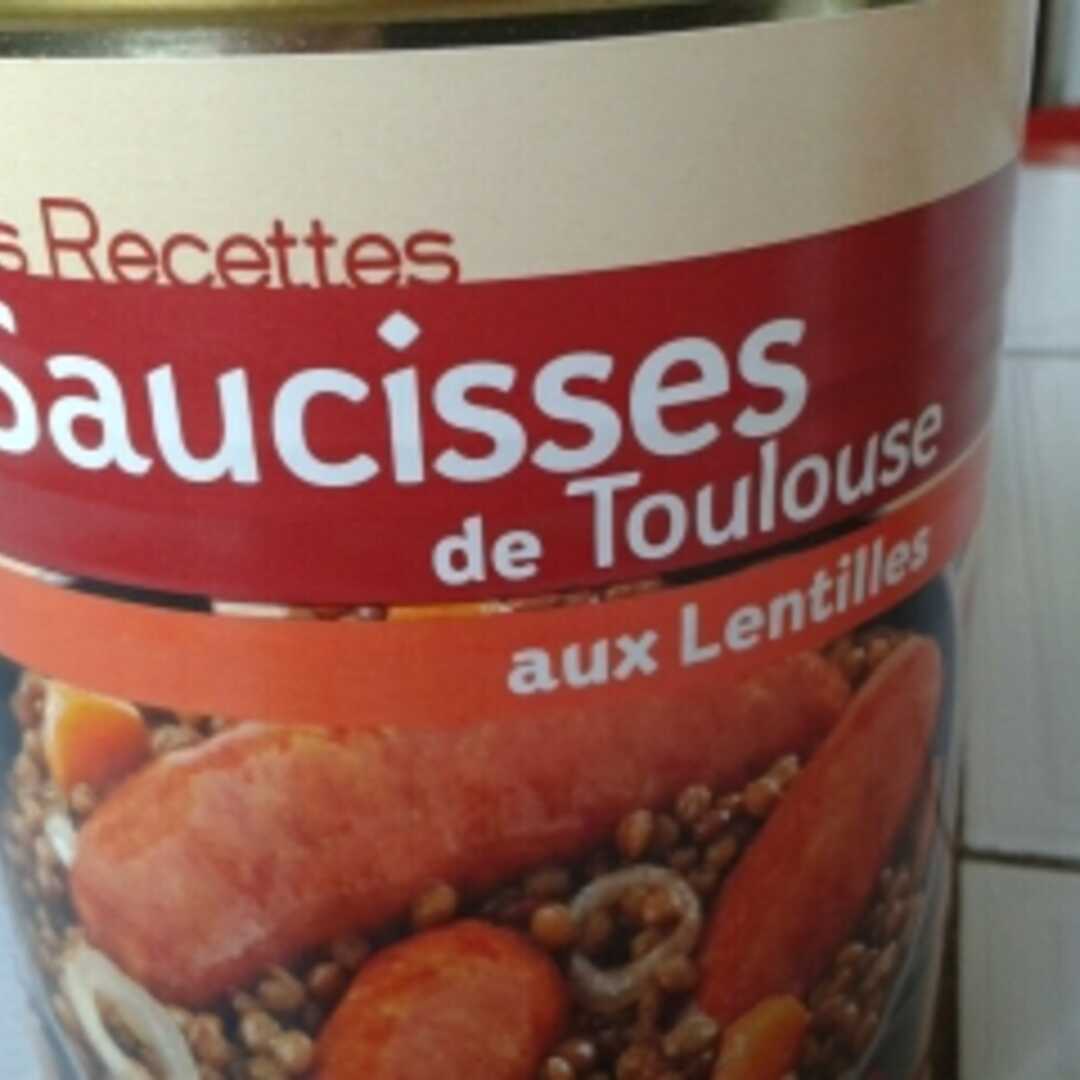 Leader Price Saucisses de Toulouse aux Lentilles