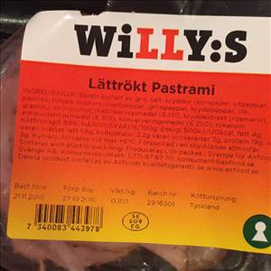 Willys Lättrökt Pastrami
