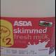 Asda Skimmed Fresh Milk