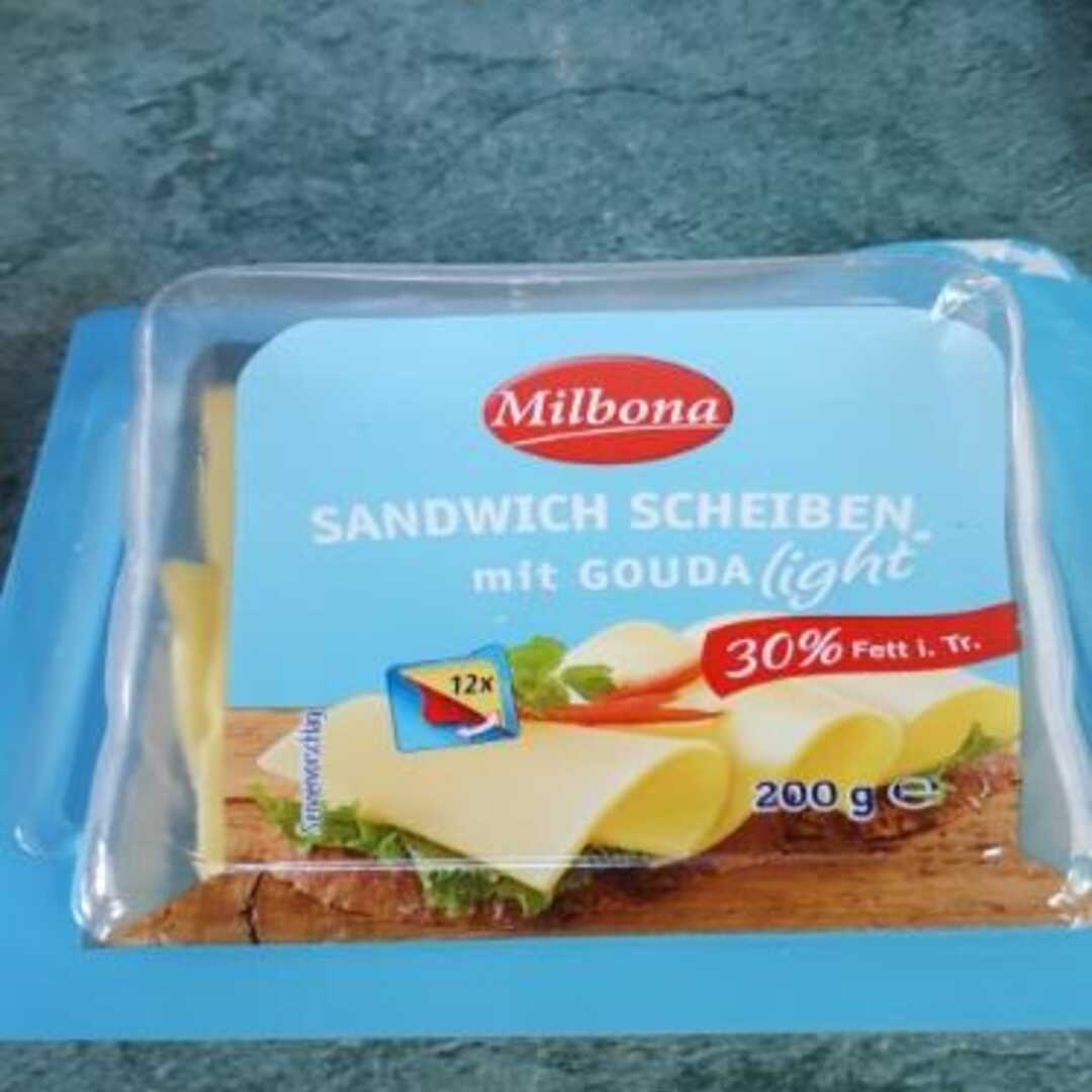 Milbona Sandwich Scheiben mit Gouda Light