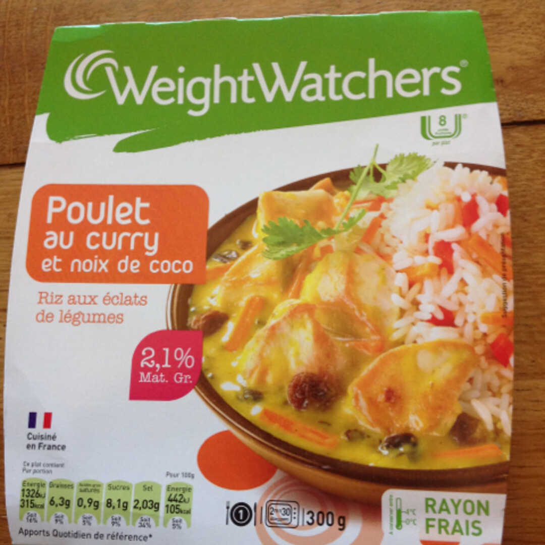 Weight Watchers Poulet au Curry et Noix de Coco Riz aux Éclats de Légumes