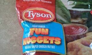 Tyson Foods 100% All Natural Fully Cooked Fun Nuggets Breaded Shaped Chicken Patties