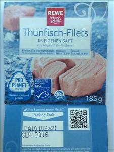 REWE Beste Wahl Thunfisch-Filets im Eigenen Saft