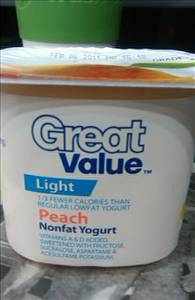 Great Value Light Fat Free Peach Yogurt