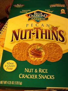 Blue Diamond Almond Nut-Thins - Pecan Nut & Rice Cracker Snacks