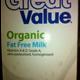 Great Value Organic Fat Free Milk