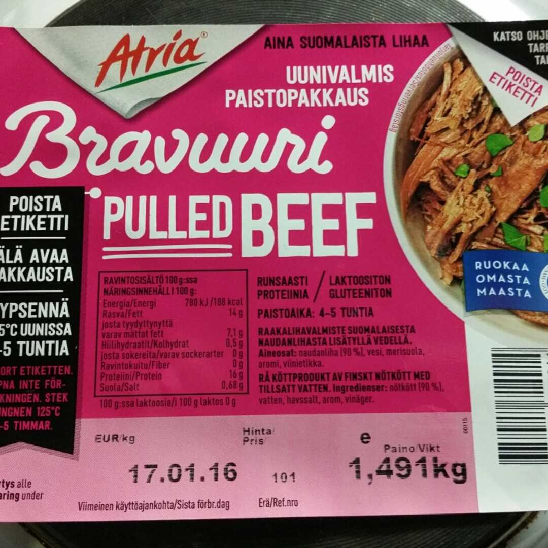 Atria Bravuuri Pulled Beef kalorit ja ravintosisältö