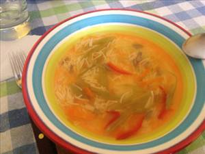 Sopa de Verduras de Pollo (con Volumen Igual de Agua, Enlatada)