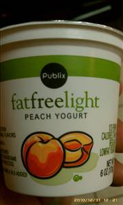 Publix Fat Free Light Peach Yogurt