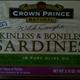 Crown Prince Skinless & Boneless Sardines in Olive Oil