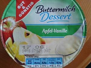Gut & Günstig Buttermilch Dessert Apfel-Vanille