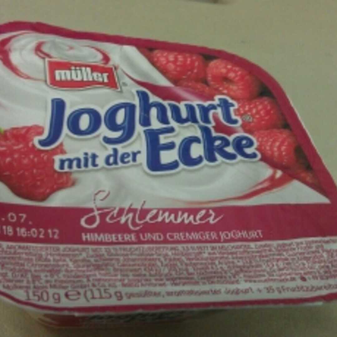 Müller Joghurt mit der Ecke Himbeere