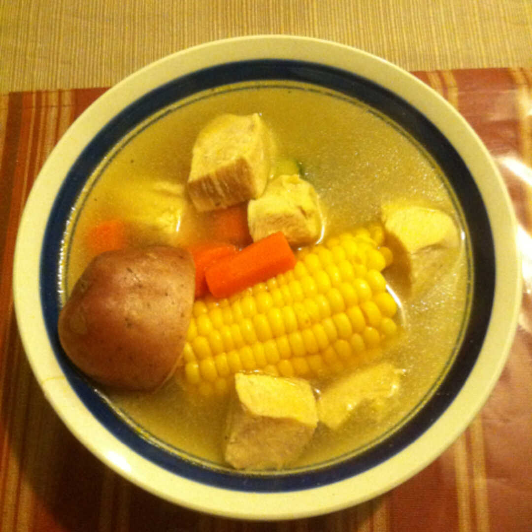 Chicken Vegetable Soup (with Equal Volume Water, Canned)