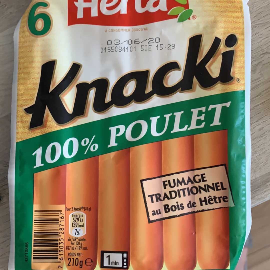 Calories et les Faits Nutritives pour Herta Knacki 100% Poulet