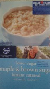 Kroger Lower Sugar Maple Brown Sugar Instant Oatmeal