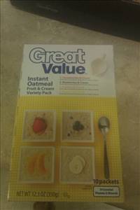 Great Value Fruit & Cream Instant Oatmeal
