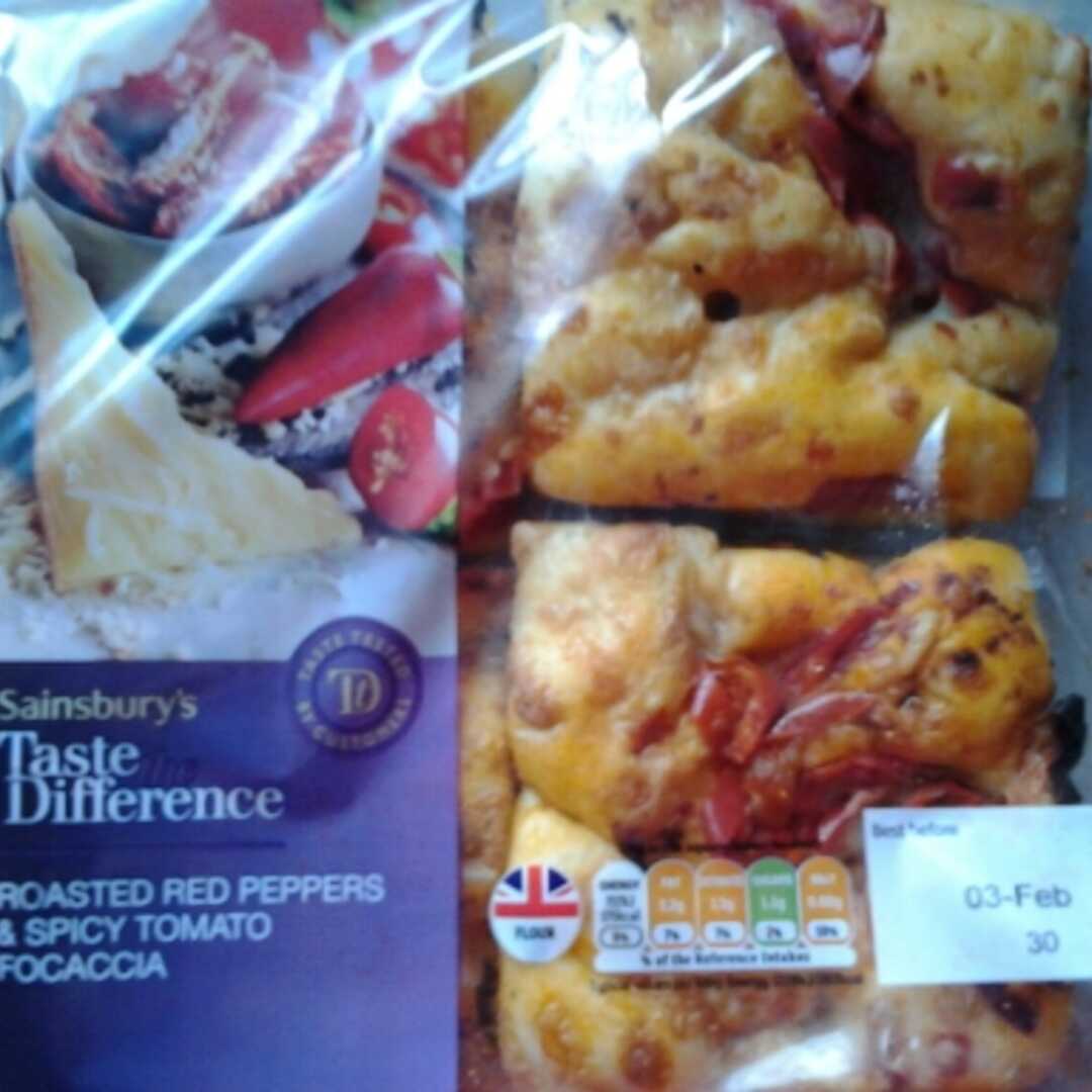 Sainsbury's Taste The Difference Roasted Red Peppers & Spicy Tomato Focaccia
