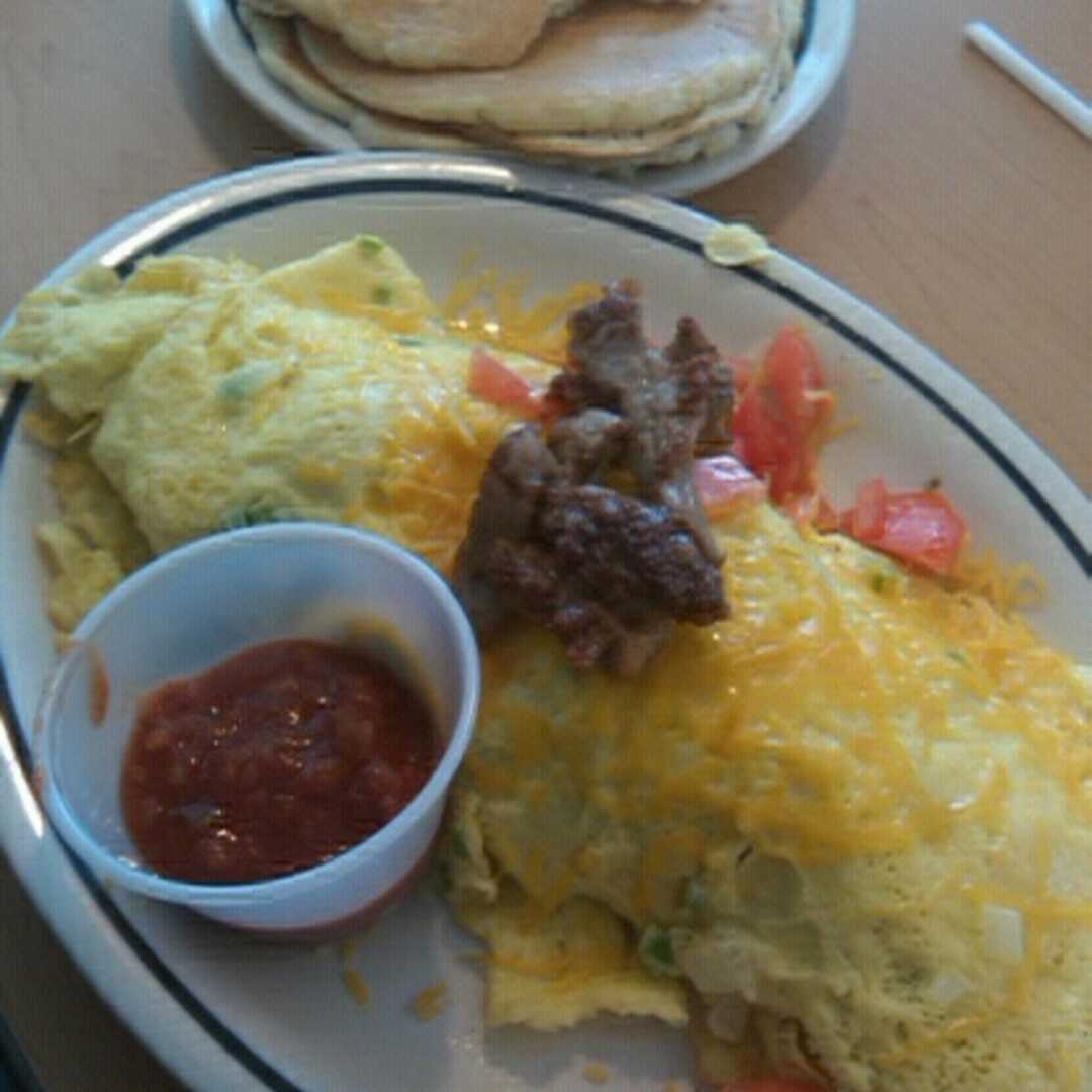 IHOP The Big Steak Omelette with 3 Buttermilk Pancakes