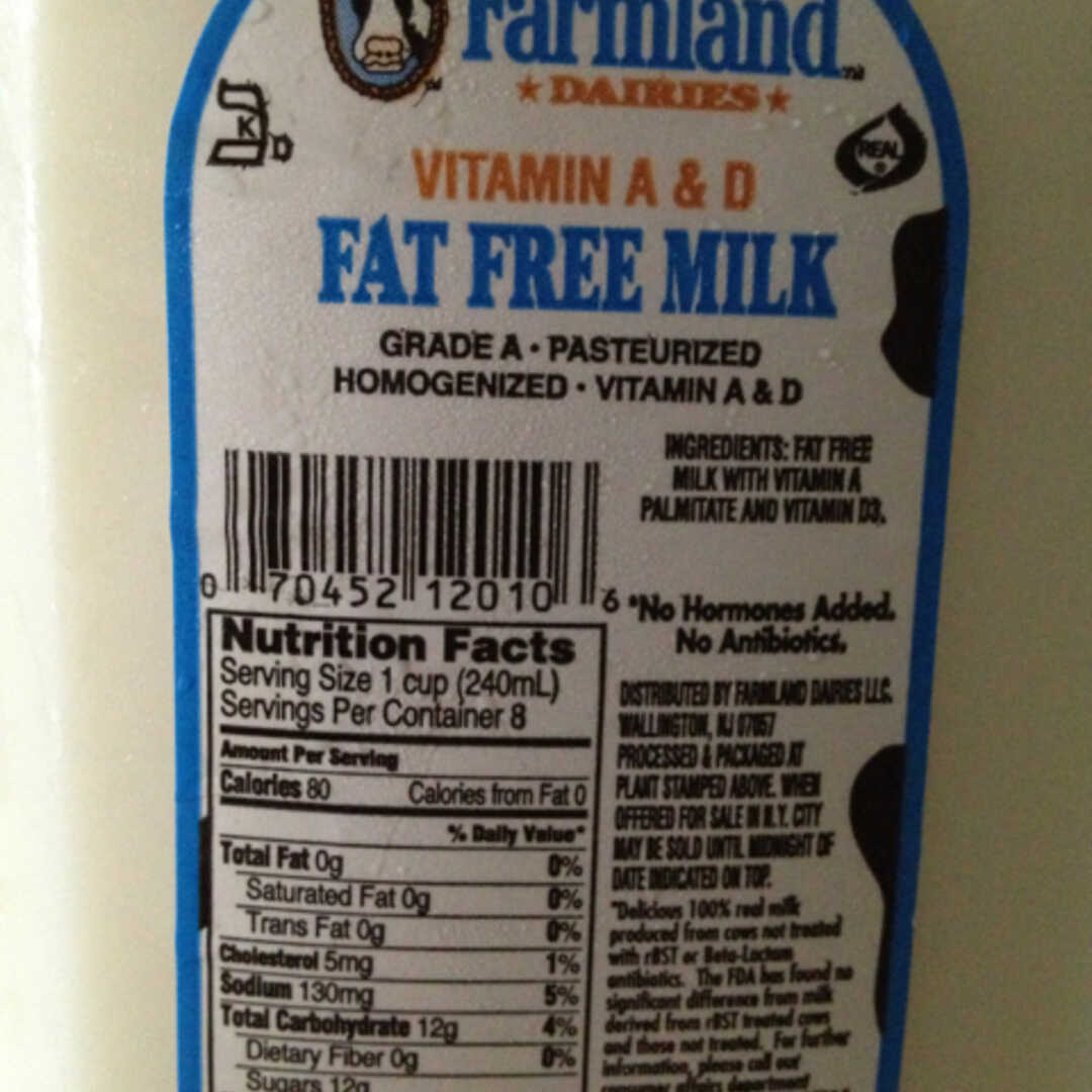 Milk (Fat Free or Skim, Calcium Fortified)