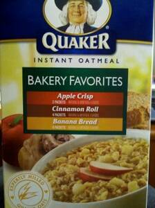 Quaker Bakery Favorites Instant Oatmeal - Apple Crisp, Cinnamon Roll & Banana Bread