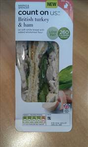 Marks & Spencer Count on Us British Turkey & Ham Sandwich