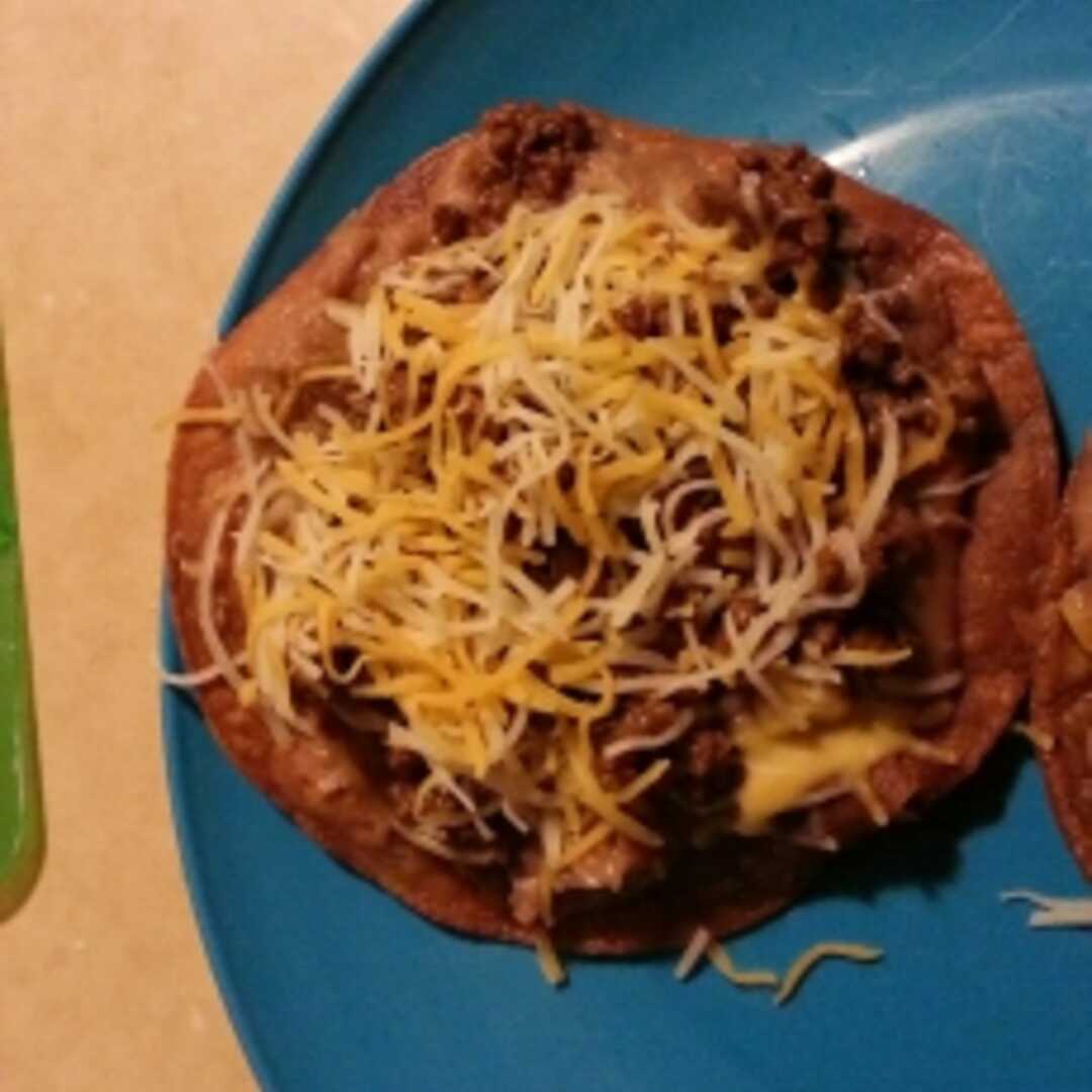 Taco or Tostada with Beef, Lettuce, Tomato and Salsa