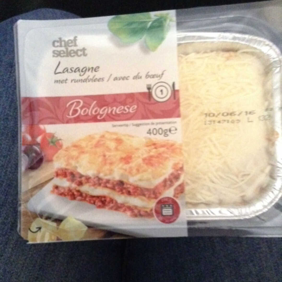 Calorieën in Chef en Informatie Bolognese Select Lasagne Voedingswaarde