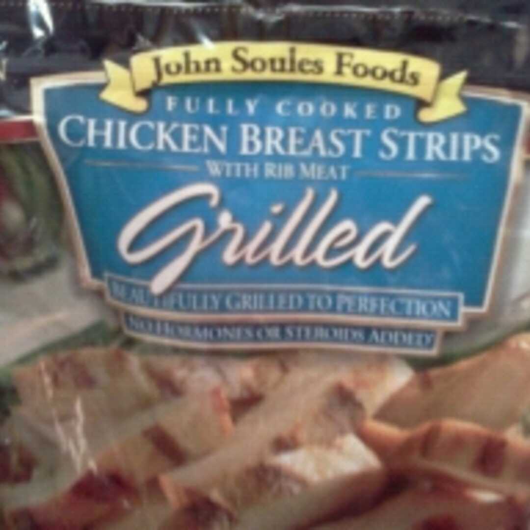 John Soules Foods Grilled Chicken Breast Strips with Rib Meat