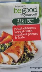 Sainsbury's Be Good to Yourself Roast Chicken Breast with Mashed Potato & Kale