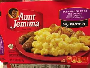 Aunt Jemima Scrambled Eggs & Sausage with Seasoned Roasted Potatoes