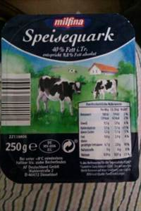 Milfina Speisequark 40% Fett I. Tr.