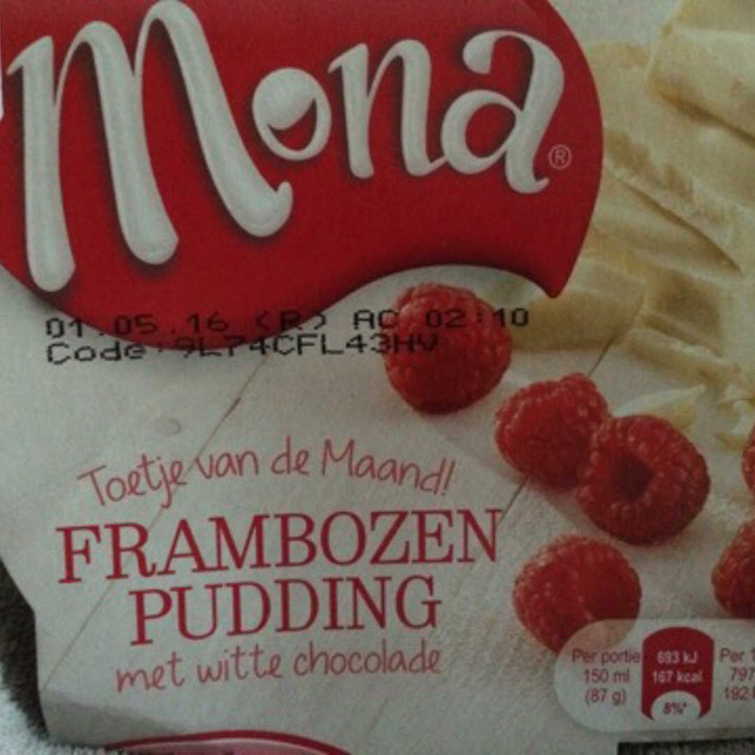 Mona Frambozen Pudding met Witte Chocolade