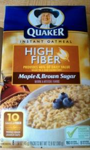 Quaker Instant Oatmeal - High Fiber Maple & Brown Sugar